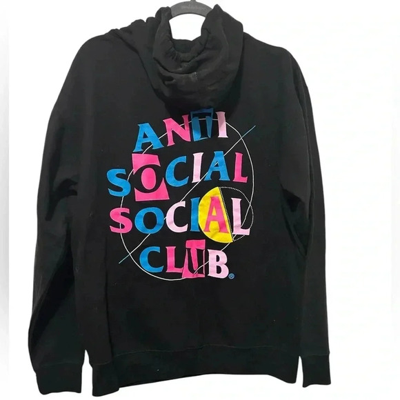 Anti Social Social Club Mood Bored Hoodie 'Black Unisex Size Medium - Picture 2 of 5